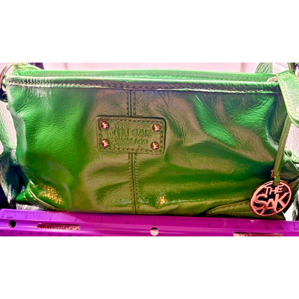 The Sak Green Leather Purse 11x6.5 Shoulder Strap - Picture 1 of 8